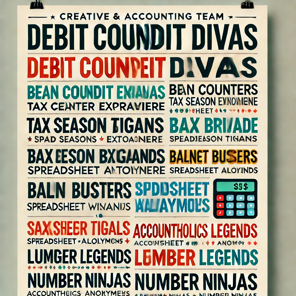 Funny and Clever Accounting Team Names