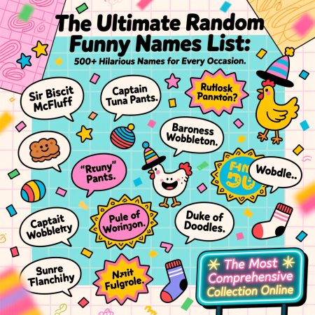 The Ultimate Random Funny Names List: 500+ Hilarious Names for Every Occasion (The Most Comprehensive Collection Online) 3  Random Funny Names List